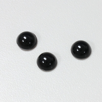 Plastic Flat Back Opaque Cabochon - Round 09MM JET