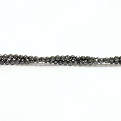 Manmade Bead - Faceted Round 03MM HEMATINE