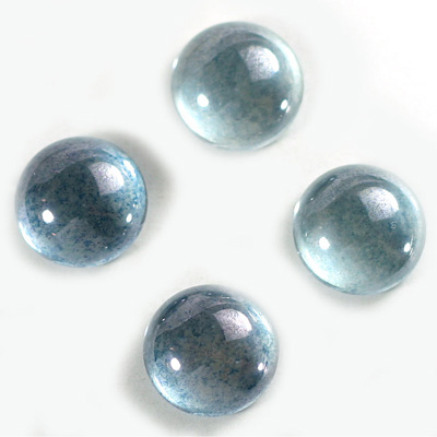 Glass Medium Dome Coated Cabochon - Round 15MM LUSTER BLUE