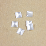 Fiber-Optic Flat Back Stone - Faceted checkerboard Top Square 6x6MM CAT'S EYE WHITE