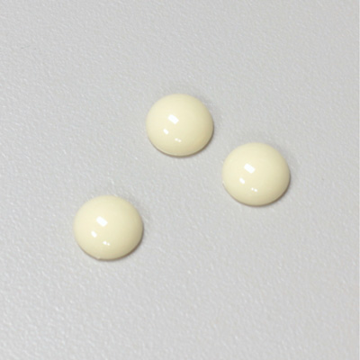 Plastic Flat Back Opaque Cabochon - Round 09MM IVORY