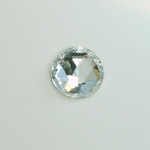 Glass Flat Back Foiled Rauten Rose - Round 13MM CRYSTAL