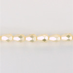 Czech Glass Pearl Faceted Fire Polish Bead - Pear 10x7MM CREME 70414