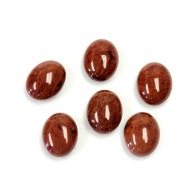 Gemstone Cabochon - Oval 10x8MM RED OBSIDIAN