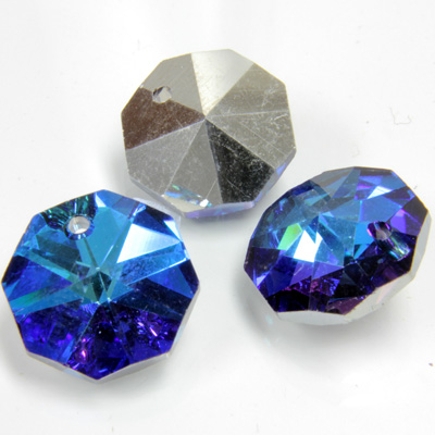 Preciosa Crystal Chandelier Pendant - Octagon 2571 (1-Hole) 14MM BERMUDA BLUE