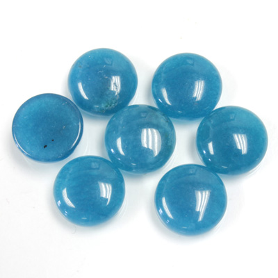 Gemstone Flat Back Cabochon - Round 11MM QUARTZ DYED #21 TEAL