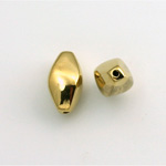 Metalized Plastic Bead - Twisted Four-Sided 15x8MM GOLD