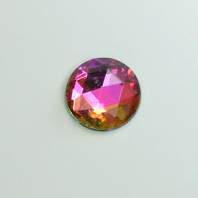 Glass Flat Back Foiled Rauten Rose - Round 15MM VITRAIL MED