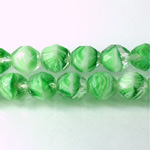 Czech Glass Fire Polish Bead - Round 10MM PORPHYR GREEN