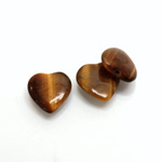 Gemstone 1-Hole Heart 12MM TIGEREYE