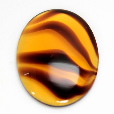 Glass Medium Dome Cabochon - Oval 40x30MM TORTOISE