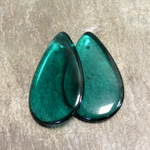 Czech Pressed Glass Pendant - Smooth Pear 30x18MM EMERALD