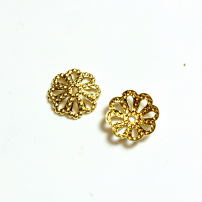 Brass Filigree Bead Cap 09MM RAW Unplated