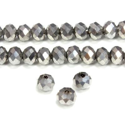 Chinese Cut Crystal Bead - Rondelle 03x4MM SILVER