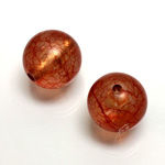 Plastic Bead - Bronze Lined Veggie Color Smooth Large Hole  Round 18MM MATTE BROWN