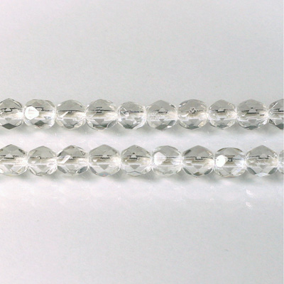 Czech Glass Fire Polish Bead - Round 05MM CRYSTAL