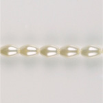 Czech Glass Pearl Bead - Oval 08x5MM WHITE 70401