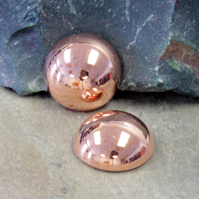 Plastic Flat Back Metalized Cabochon - Round 18MM COPPER