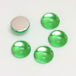 Plastic Flat Back Foiled Cabochon - Round 11MM PERIDOT