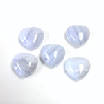 Gemstone Cabochon - Heart 12MM BLUE LACE AGATE