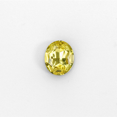 Glass Point Back Foiled Tin Table Cut (TTC) Stone - Oval 12x10MM JONQUIL