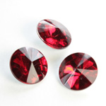 Plastic Point Back Foiled Rivoli 14MM RUBY