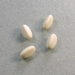 Plastic Bead - Opaque Color Smooth Beggar 11x7MM MATTE IVORY