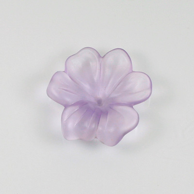 Plastic Flower with Center Hole - 30MM SATIN LT AMETHYST