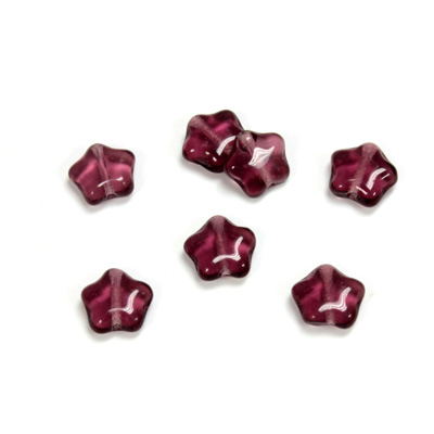 Czech Pressed Glass Bead - Star 08MM AMETHYST