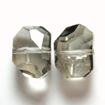 Chinese Cut Crystal Bead - Irregular 11x9.5MM GREY LUMI COAT