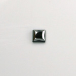 Czech Glass Flat Back Rose Cut Stone - Square 06x6MM HEMATITE Metallic Coated