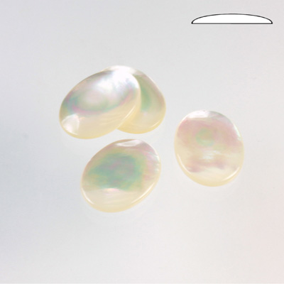 Shell Flat Back Cabochon - Oval 16x12MM WHITE MOP