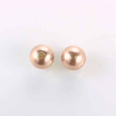 Czech Glass Pearl 1-Hole Ball - 12MM LT ROSE 70424