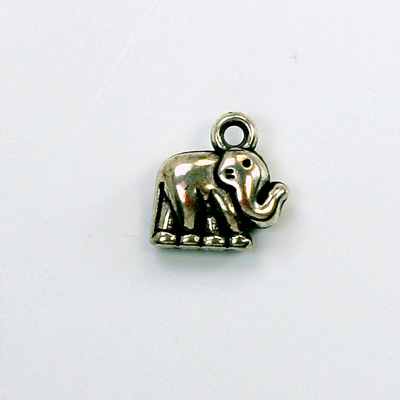 Metalized Plastic Pendant- Elephant 13MM ANT SILVER