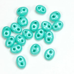 Preciosa Czech Glass 2-Hole Seed Bead - Twin 2.5x5MM TERRA PEARL AQUA 16958