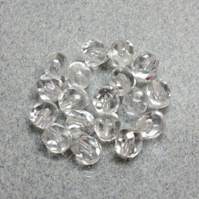 Czech Glass Fire Polish 1-Hole Ball - 06MM CRYSTAL