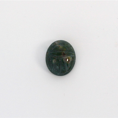 Gemstone Flat Back Carved Scarab 12x10MM BLOODSTONE