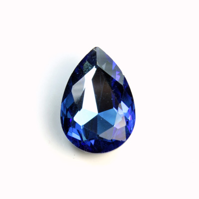 Cut Crystal Point Back Fancy Stone Foiled - Pear 30x20MM SAPPHIRE