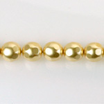 Czech Glass Pearl Bead - Round Faceted Golf 8MM GOLD 70486