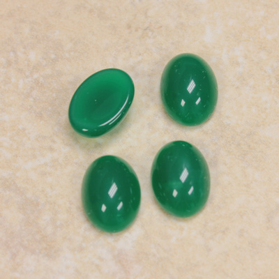 Glass Medium Dome Cabochon - Oval 14x10MM CHRYSOPHRASE