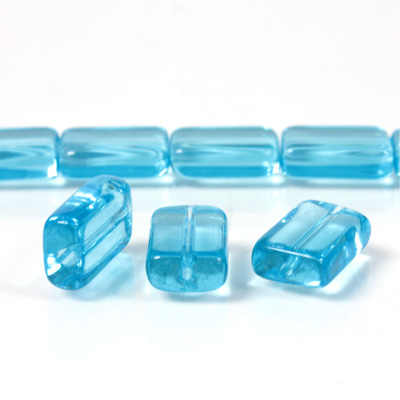 Glass Bead TablePolished - Cushion 12x8MM AQUA