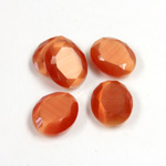 Fiber-Optic Flat Back Stone with Faceted Top and Table - Oval 12x10MM CAT'S EYE COPPER