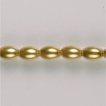 Czech Glass Pearl Bead - Oval 06x4MM GOLD 70486