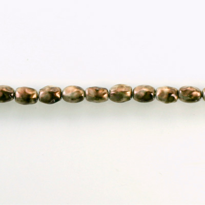 Czech Glass Pearl Bead - Freshwater Oval 6x4MM PATINA COPPER 84193