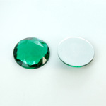 Plastic Flat Back Foiled Rauten Rose Rhinestone - Round 18MM EMERALD