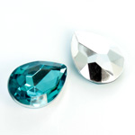 Plastic Point Back Foiled Stone - Pear 25x18MM ZIRCON