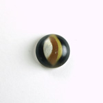 Plastic Flat Back Cabochon - Petrified Wood Color Round 18MM STRIPED