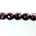 Fiber Optic Synthetic Cat's Eye Bead - Round Faceted 10MM CAT'S EYE PURPLE