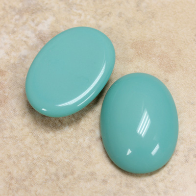 Glass Medium Dome Opaque Cabochon - Oval 25x18MM TURQUOISE