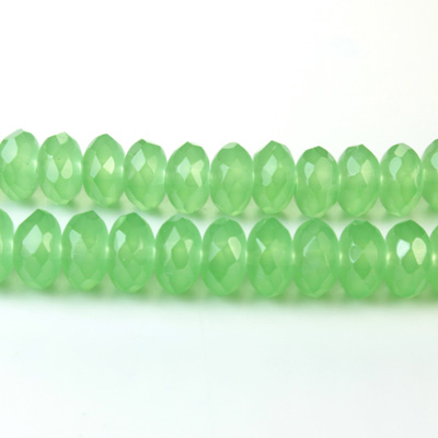 Chinese Cut Crystal Bead - Rondelle 04x6MM OPAL GREEN